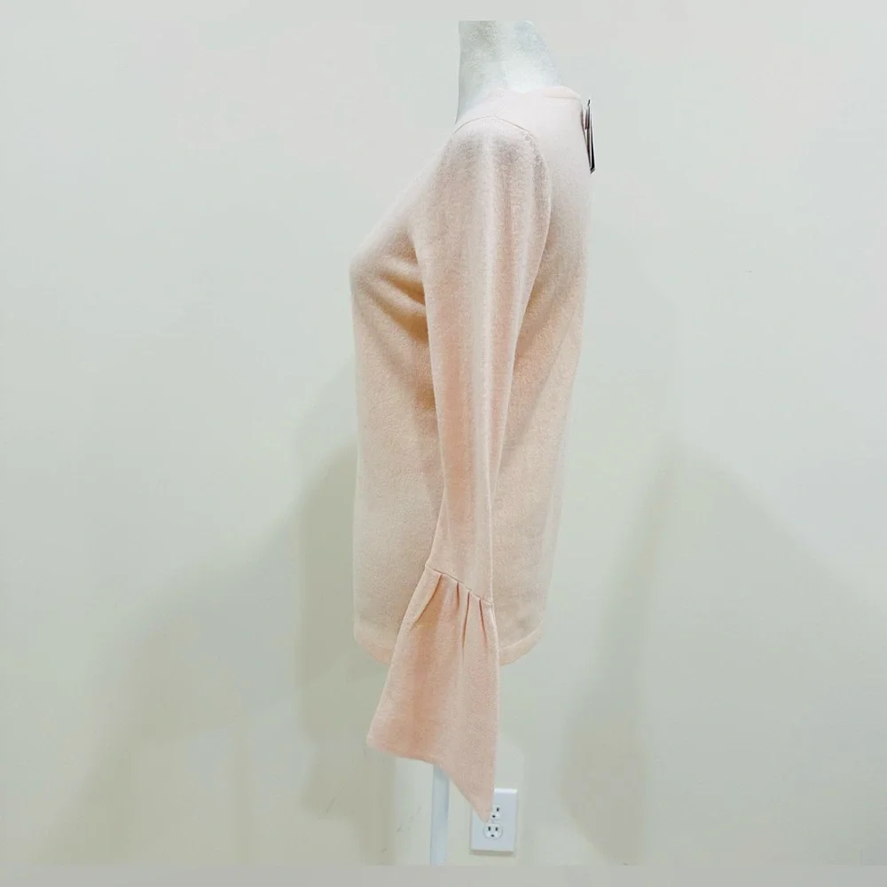 NWT  Christopher Fischer V-Neck Bell Sleeve 100% Cashmere Sweater Size S/P‎